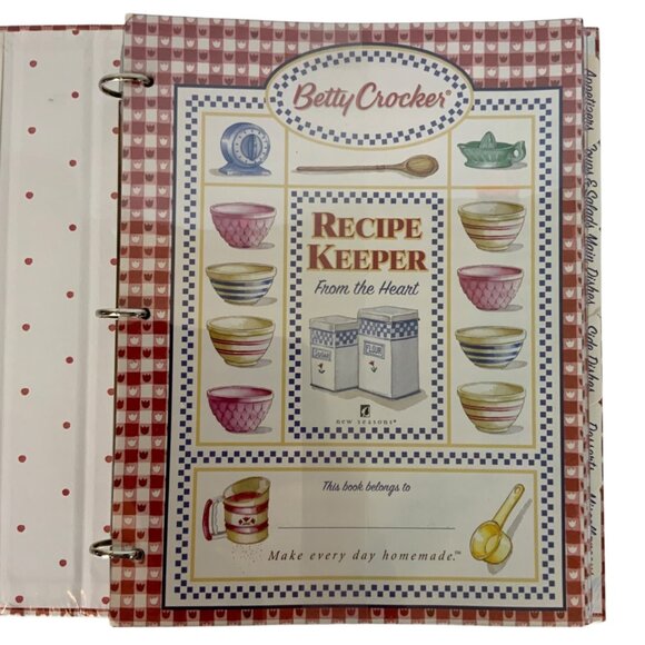 Betty Crocker Deluxe Recipe Keeper Binder 50 Pages Pockets Magnets Notepad - Picture 5 of 6